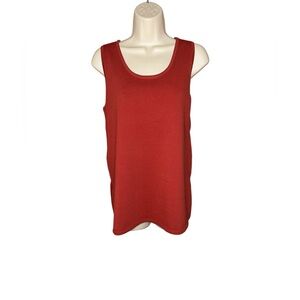 NWOT MarlaWynne Layers soft knit Sleeveless Tank burnt orange XL